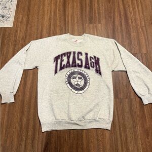 Women’s Jerzees Gray Retro Vintage Texas A&M Crewneck Sweater